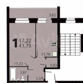 Сдается 1-комнатная квартира, 43,8 м²