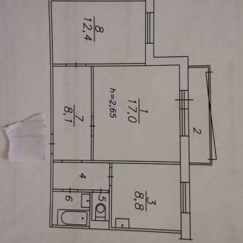 Продается 2-х комнатная квартира, 54,5 м²