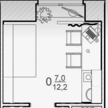 Продается 1-комнатная квартира, 12,5 м²