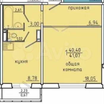 Сдается 1-комнатная квартира, 45 м²