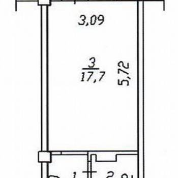 Продается 1-комнатная квартира, 24,2 м²