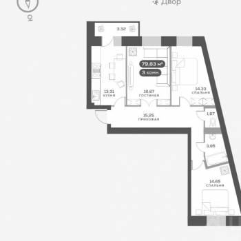 Продается 3-х комнатная квартира, 80,2 м²