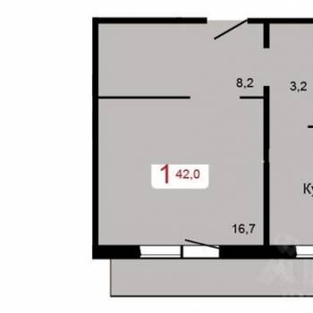 Сдается 1-комнатная квартира, 42 м²