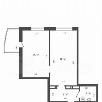 Продается 2-х комнатная квартира, 54,1 м²