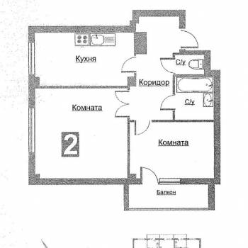 Продается 2-х комнатная квартира, 52,8 м²