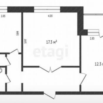 Продается 2-х комнатная квартира, 54 м²