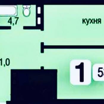 Сдается 1-комнатная квартира, 54 м²