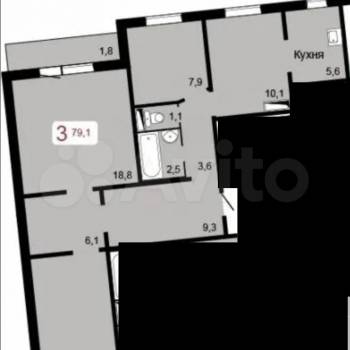 Сдается Многокомнатная квартира, 80 м²