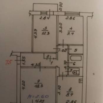 Продается 3-х комнатная квартира, 66 м²
