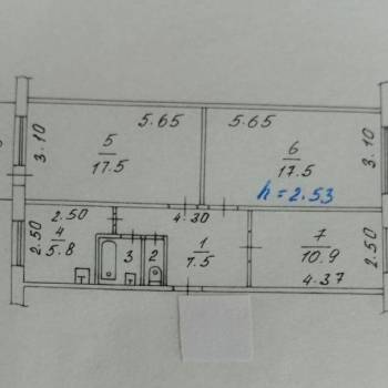 Продается 3-х комнатная квартира, 62,5 м²