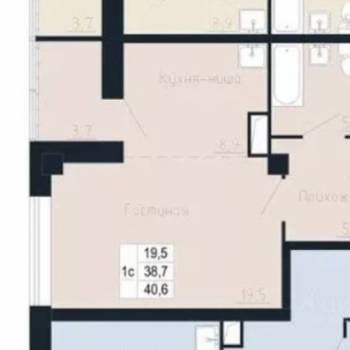 Продается 1-комнатная квартира, 41 м²
