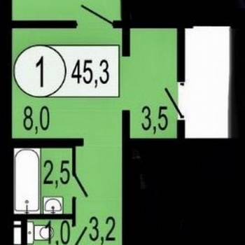 Продается 1-комнатная квартира, 44 м²