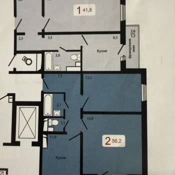 Сдается 2-х комнатная квартира, 56,4 м²