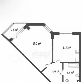 Продается 1-комнатная квартира, 42,6 м²