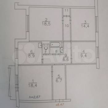 Продается Многокомнатная квартира, 91,6 м²