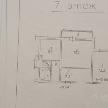 Продается 2-х комнатная квартира, 54 м²