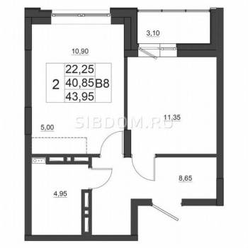 Сдается 1-комнатная квартира, 41 м²