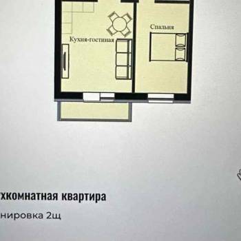 Продается 2-х комнатная квартира, 54 м²