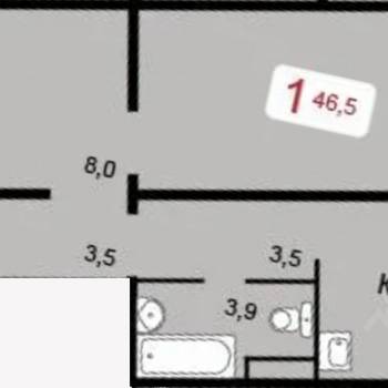 Сдается 1-комнатная квартира, 46,5 м²