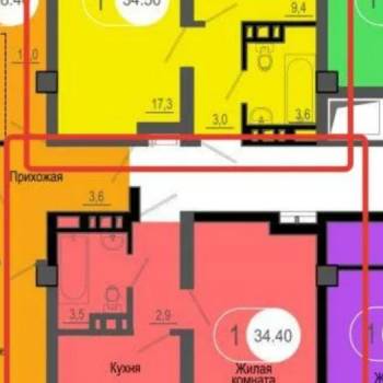 Продается 1-комнатная квартира, 33,4 м²