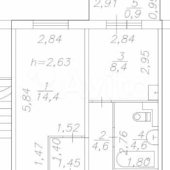 Продается 1-комнатная квартира, 32 м²