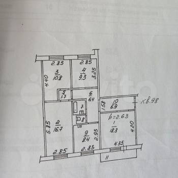 Продается Многокомнатная квартира, 83,7 м²
