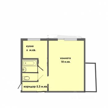 Сдается 1-комнатная квартира, 36 м²