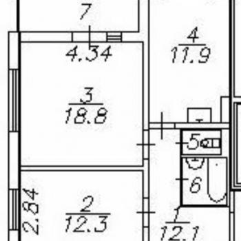 Сдается 2-х комнатная квартира, 59 м²