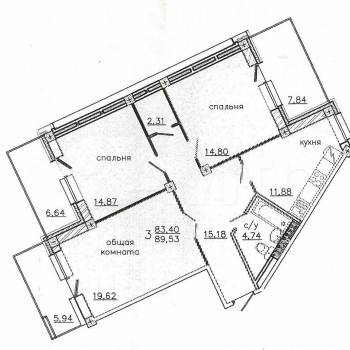 Продается 3-х комнатная квартира, 82 м²