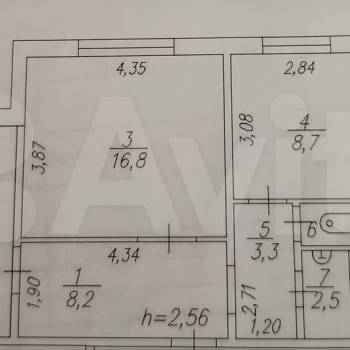 Продается 2-х комнатная квартира, 52,7 м²