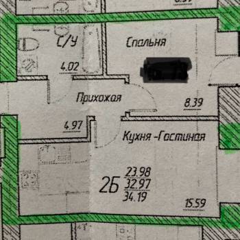 Сдается 2-х комнатная квартира, 33,2 м²