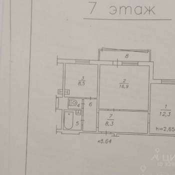 Продается 2-х комнатная квартира, 54 м²
