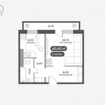 Сдается 1-комнатная квартира, 41 м²