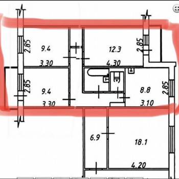 Продается Многокомнатная квартира, 78 м²