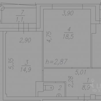 Продается 2-х комнатная квартира, 59,6 м²