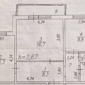 Продается 2-х комнатная квартира, 52,9 м²