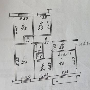 Продается Многокомнатная квартира, 82,4 м²