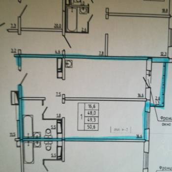 Продается 1-комнатная квартира, 50 м²
