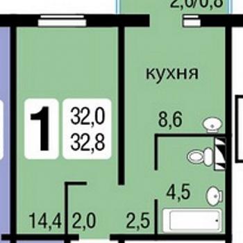 Сдается 1-комнатная квартира, 33 м²