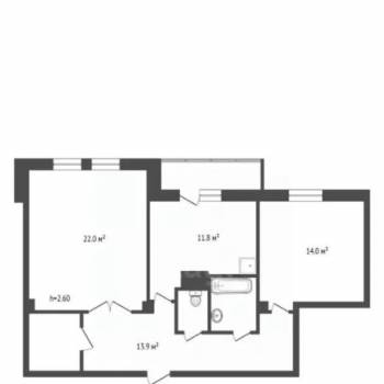 Продается 2-х комнатная квартира, 70,8 м²