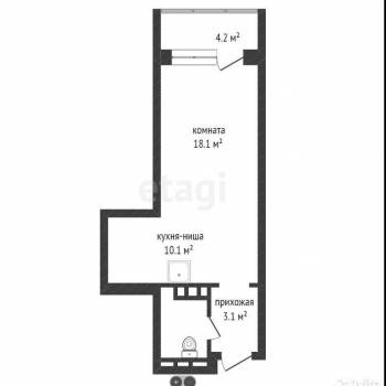 Сдается 1-комнатная квартира, 31,7 м²
