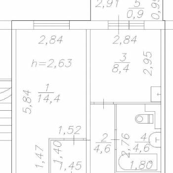 Продается 1-комнатная квартира, 32 м²