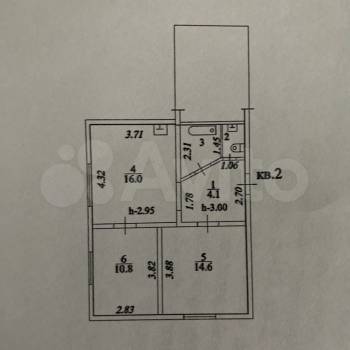Продается 2-х комнатная квартира, 50,4 м²