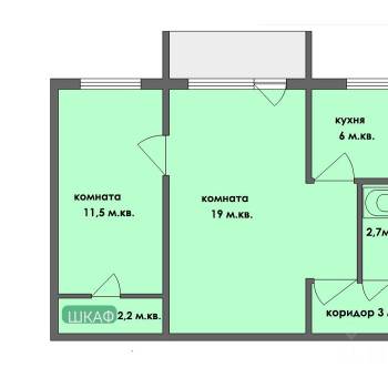 Сдается 2-х комнатная квартира, 44,9 м²
