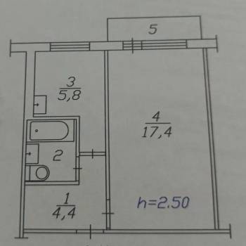 Сдается 1-комнатная квартира, 31 м²