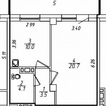 Продается 1-комнатная квартира, 42 м²