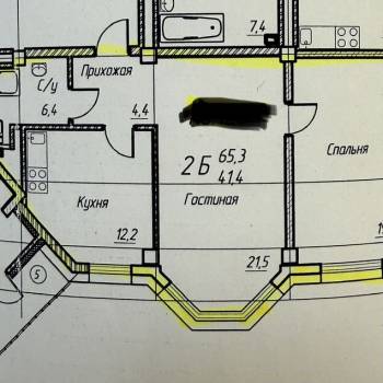 Сдается 2-х комнатная квартира, 65 м²