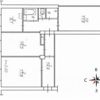 Продается 3-х комнатная квартира, 77,4 м²