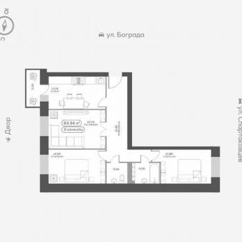 Продается 3-х комнатная квартира, 83,9 м²