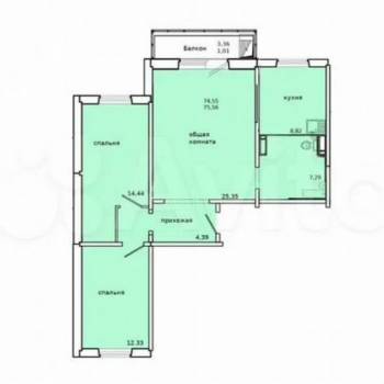 Сдается Многокомнатная квартира, 76 м²